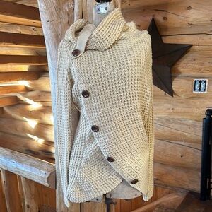 Cozy Beige Button-Up Sweater